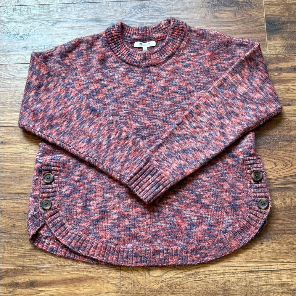 Madewell Women’s Space-Dyed Birchmont Side-Button Pullover Sweater Size Small - Picture 3 of 7